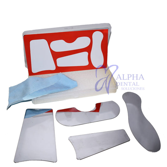 Set 4 Espejos Fotografía Clínica Intraoral Cx Rodio