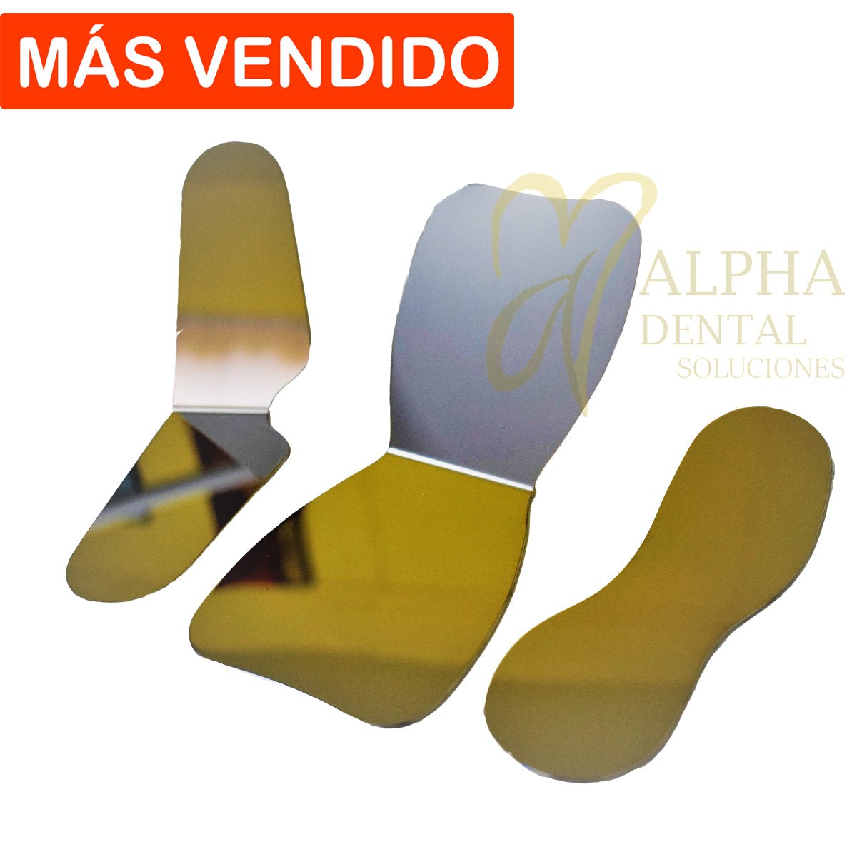 Set 3 Espejos Intraorales Fotografía Clínica Premium Rodio - Alpha Dental Soluciones